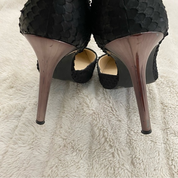 Jessica Simpson Pheona Pump Black Leather Pointed Toe Stiletto Heels Size 9 - Picture 8 of 16
